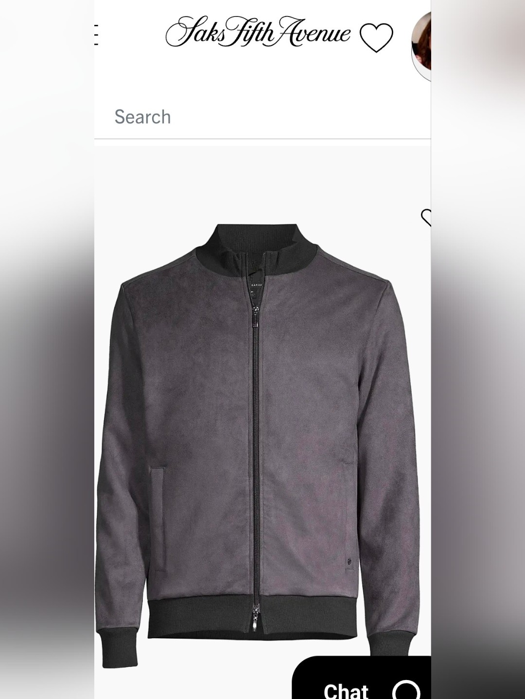 Robert Barakett Charcoal Suede-Effect Bomber Jacket